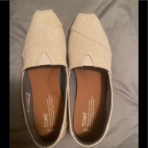TOMS sparkly tan shoes